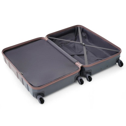 Hard Luggage Case Luggage Sets New Model ABS Hardshell 3pcs Clearance Luggage Hardside Lightweight Durable Suitcase sets Spinner Wheels Suitcase with TSA Lock 20''24''28''( golden),Travel Hard Case