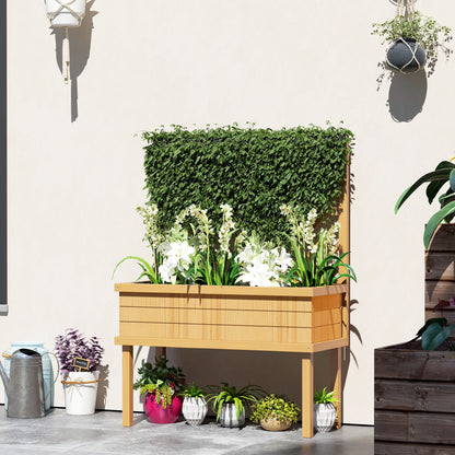 GHooa Raised Garden Bed with Trellis for Climbing Plants 41.25" W x 17.75" D x 55" H-Gray