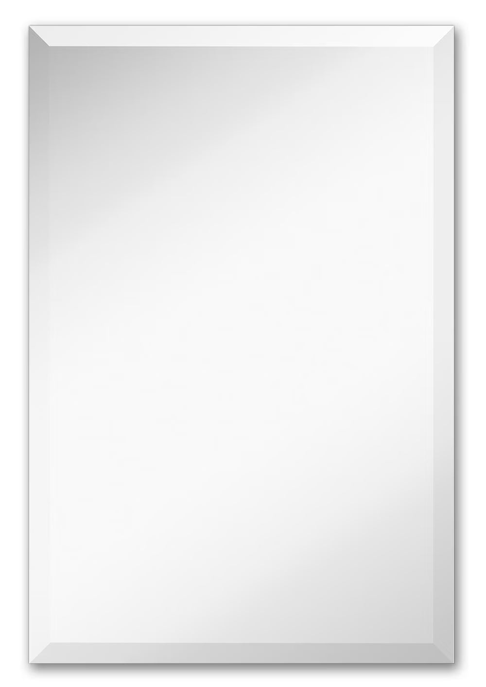 Hamilton Hills Large Simple Rectangular Streamlined 1 Inch Beveled Wall Mirror