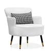 Magshion Accent Chair, Modern Armchair with Wing Back and Cushion, Soft Padded Single Sofa Seat for Living Room/Home Office/Bedroom, White