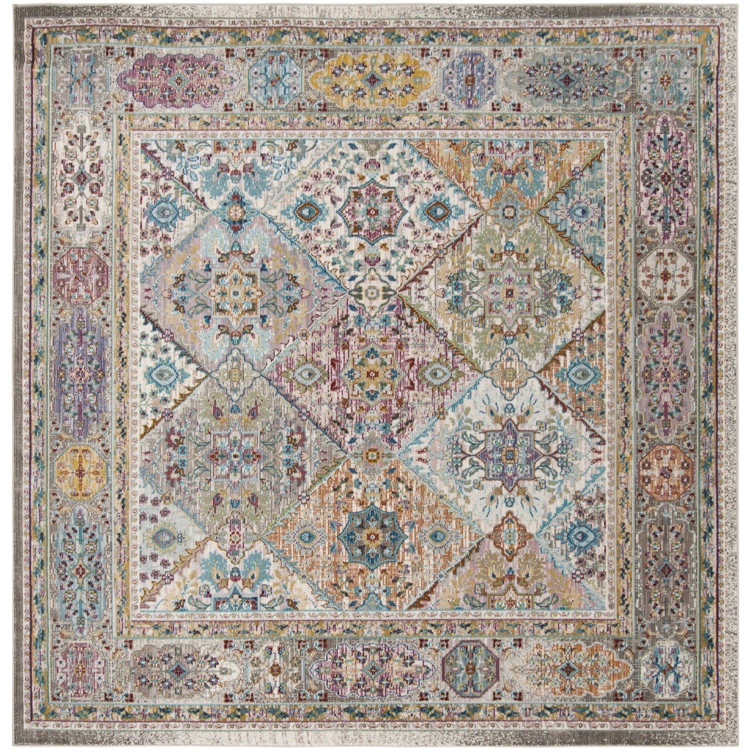 SAFAVIEH Aria Jarvis Traditional Area Rug, Cream/Multi, 5'1" x 7'6"