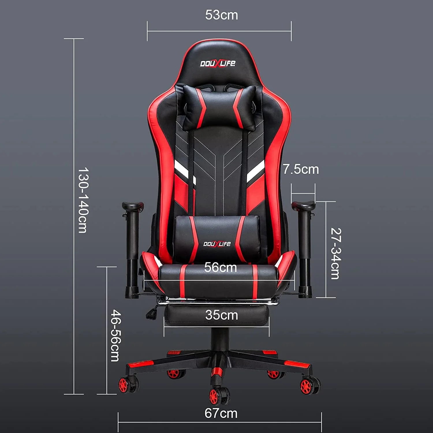 Douxlife Massage Gaming Chair with Footrest, 175° Reclining, Ergonomic Racing High Back Home Office Computer Chair, Video Game Chair for Adluts