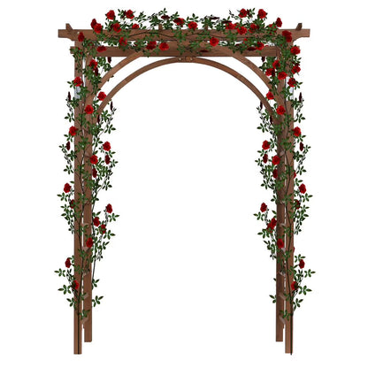 EasingRoom Outdoor Wooden Garden Arbor for Climbing Plants - Dark Brown