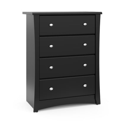 Storkcraft Crescent 4 Drawer Childrens Nursery Dresser, Espresso