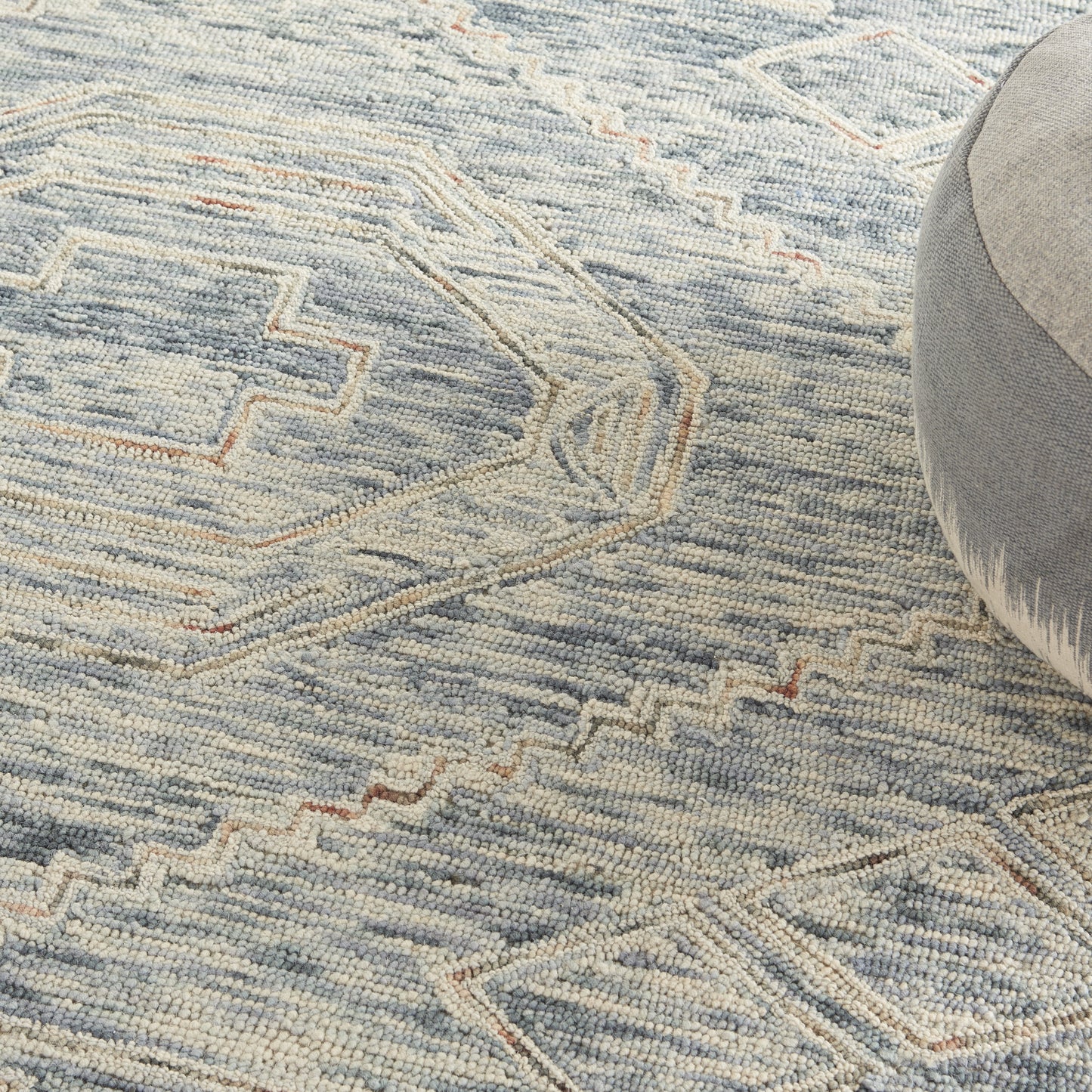 Nourison Linked Rustic Bohemian Blue/Multi 8' x 10'6" Area Rug, (8' x 11')