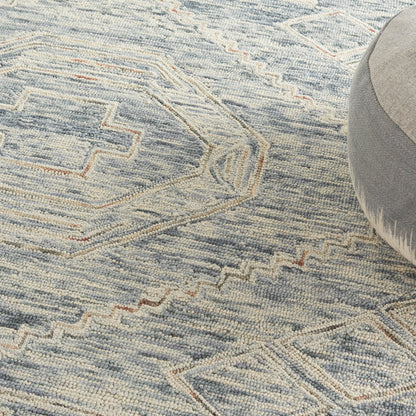 Nourison Linked Rustic Bohemian Blue/Multi 8' x 10'6" Area Rug, (8' x 11')