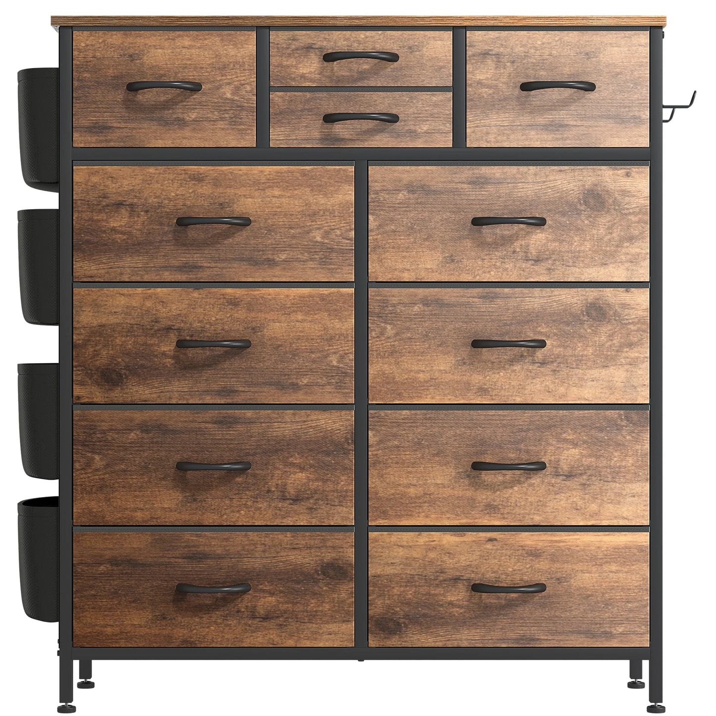 GIKPAL Dressers for Bedroom, Chest of Drawers Dresser Tall Dresser with 12 Drawers Fabric Dressers for Closet Living Room Hallway Nursery, Brown