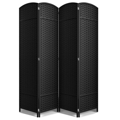 Sorbus 4 Panel Room Divider Tall Privacy Partition Screen Extra Wide Double Hinged Mesh Hand-Woven Folding Wall Divider - 6ft