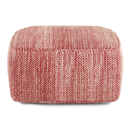 WyndenHall Terri Square Pouf Patterned Grey Melange Casual,Transitional