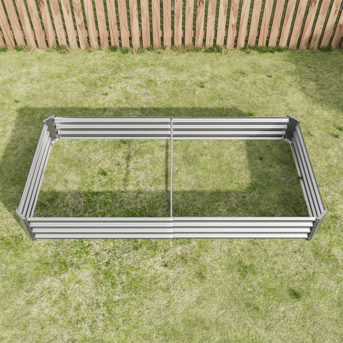 Dtwnek Rectangle Metal Raised Garden Bed Raised Planter for Flowers Plants, Black