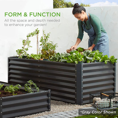Gloaa 6x3x2ft Outdoor Metal Raised Garden Bed, Deep Root Box Planter for Vegetables, Flowers, Herbs, and Succulents w/269 Gallon CapacitySage Green