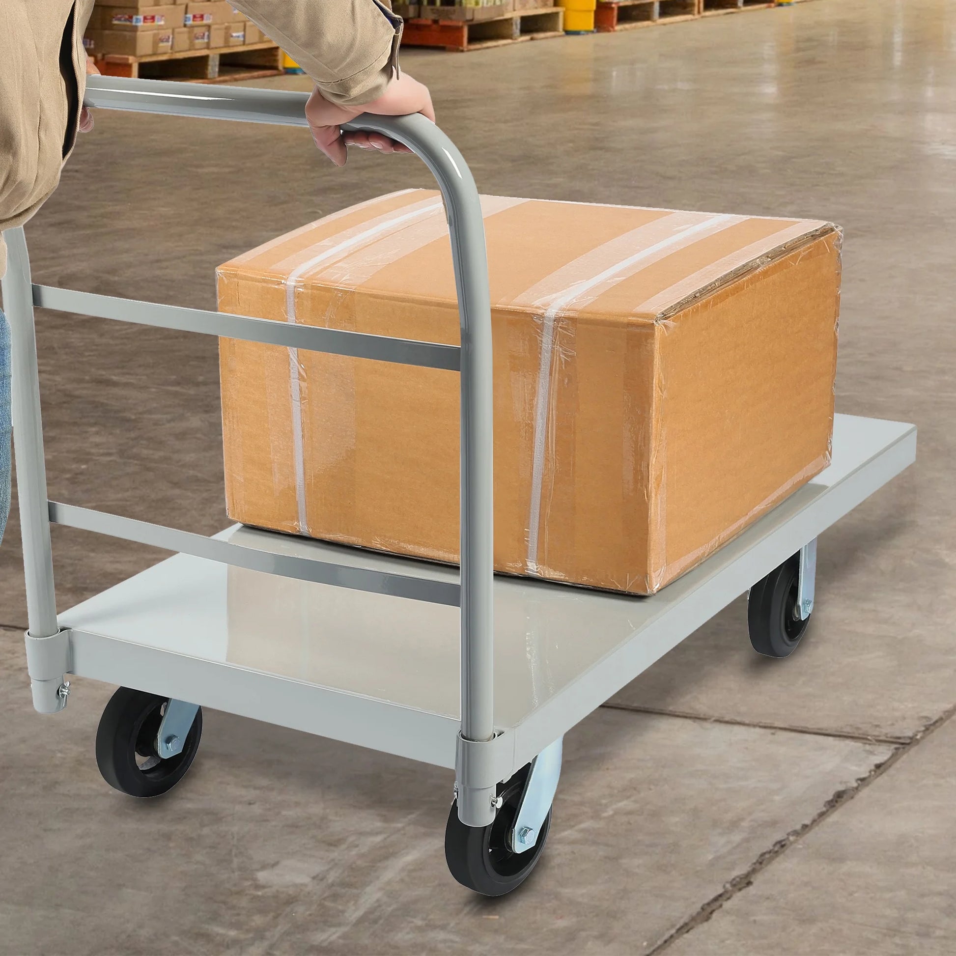 Kojem Platform Truck,2500 lbs Capacity Flat Dolly Cart with Wheels,Heavy Duty Utility Push Carts for Luggage Moving