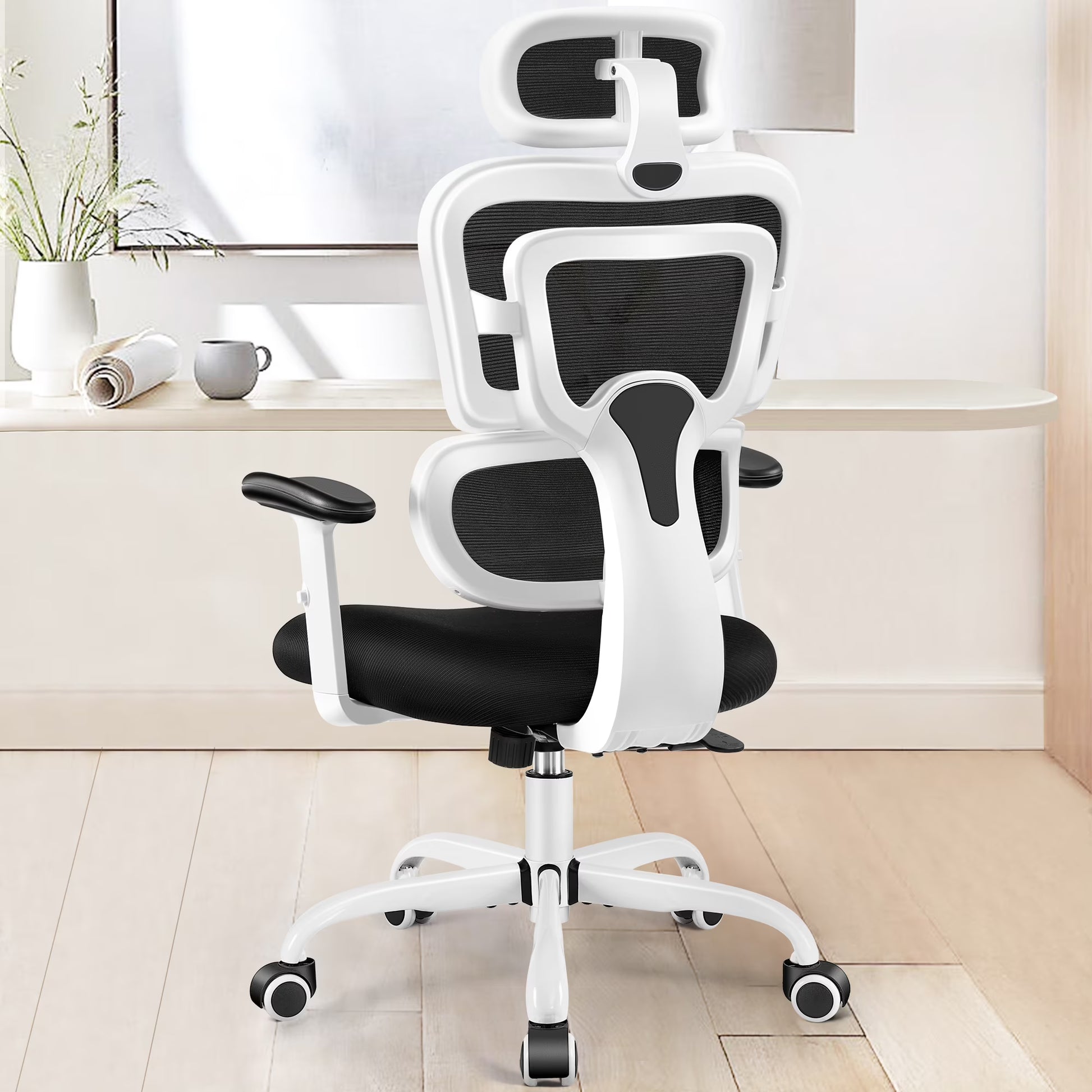 COOLHUT Ergonomic Office Chair Desk Chair High Back Computer Chair with Lumbar Support, High-Sponge Cushion Home Office Chair, 300lbs, Dark Gray