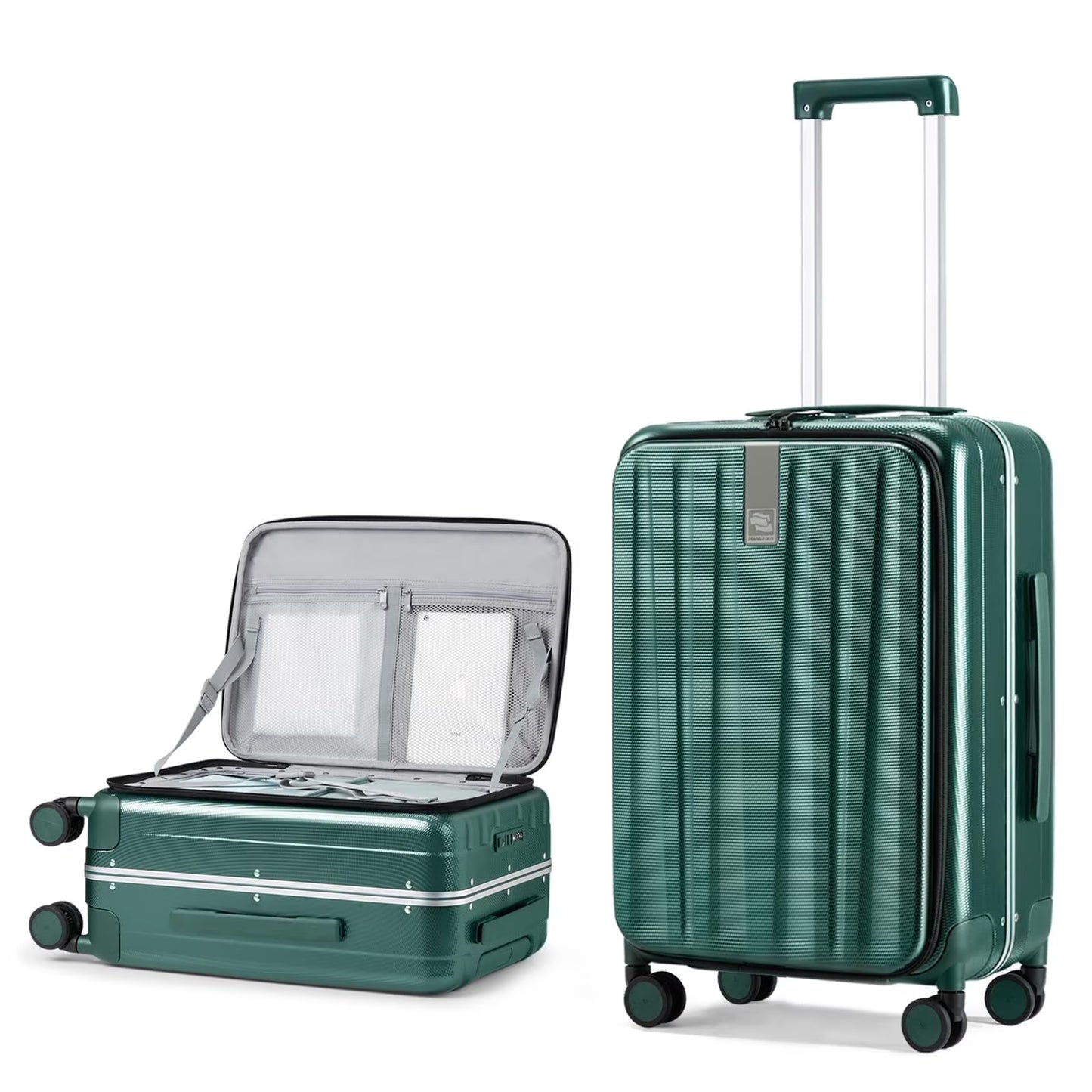 Hanke 20"Carry On Luggage with Wheels, Ivory White