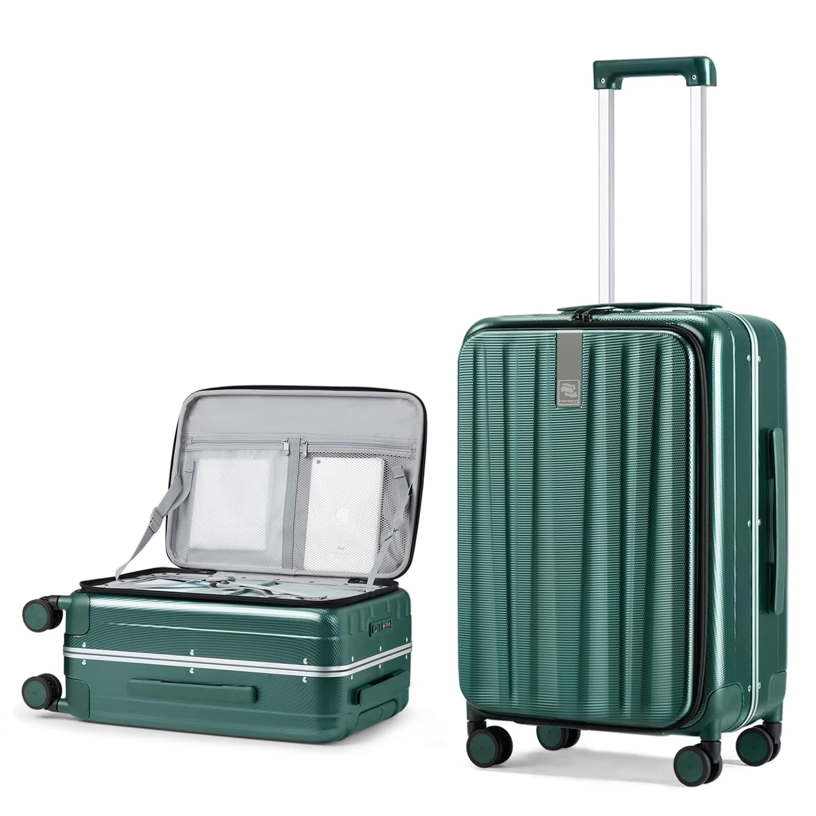 Hanke 20"Carry On Luggage with Wheels, Ivory White