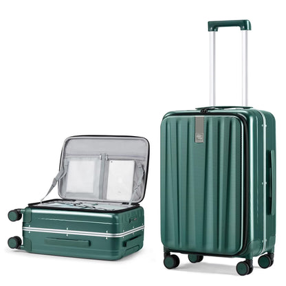 Hanke 20"Carry On Luggage with Wheels, Ivory White