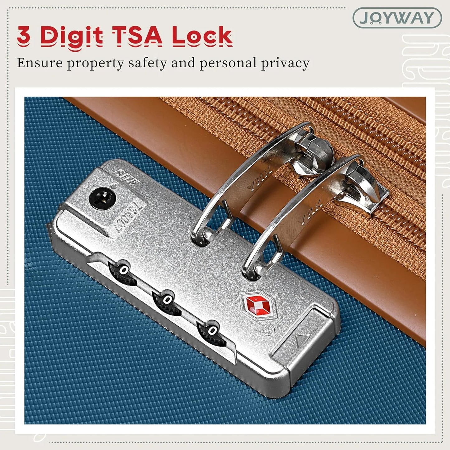 Joyway 24in Expandable Checked Luggage with ABS Hard Luggage with Double Swivel Wheels TSA Lock