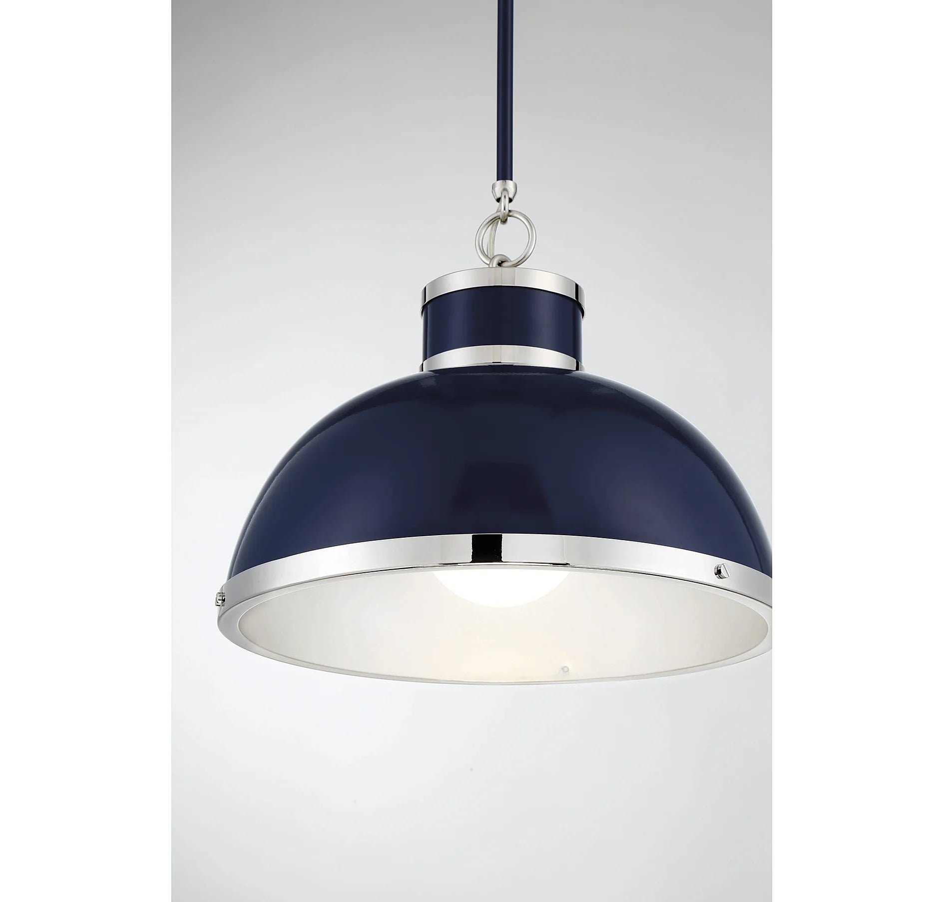 Gray with Polished Nickel Accents One Light Pendant from the Corning Collection