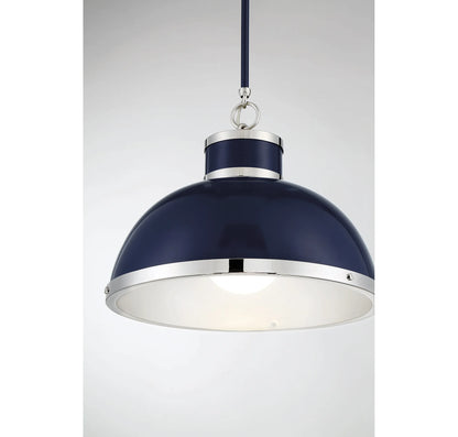 Gray with Polished Nickel Accents One Light Pendant from the Corning Collection