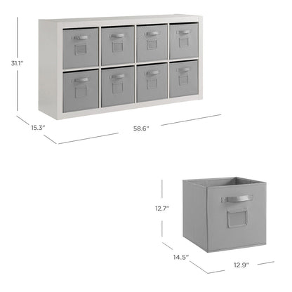 Onin Room Divider with 8 Storage Bins
