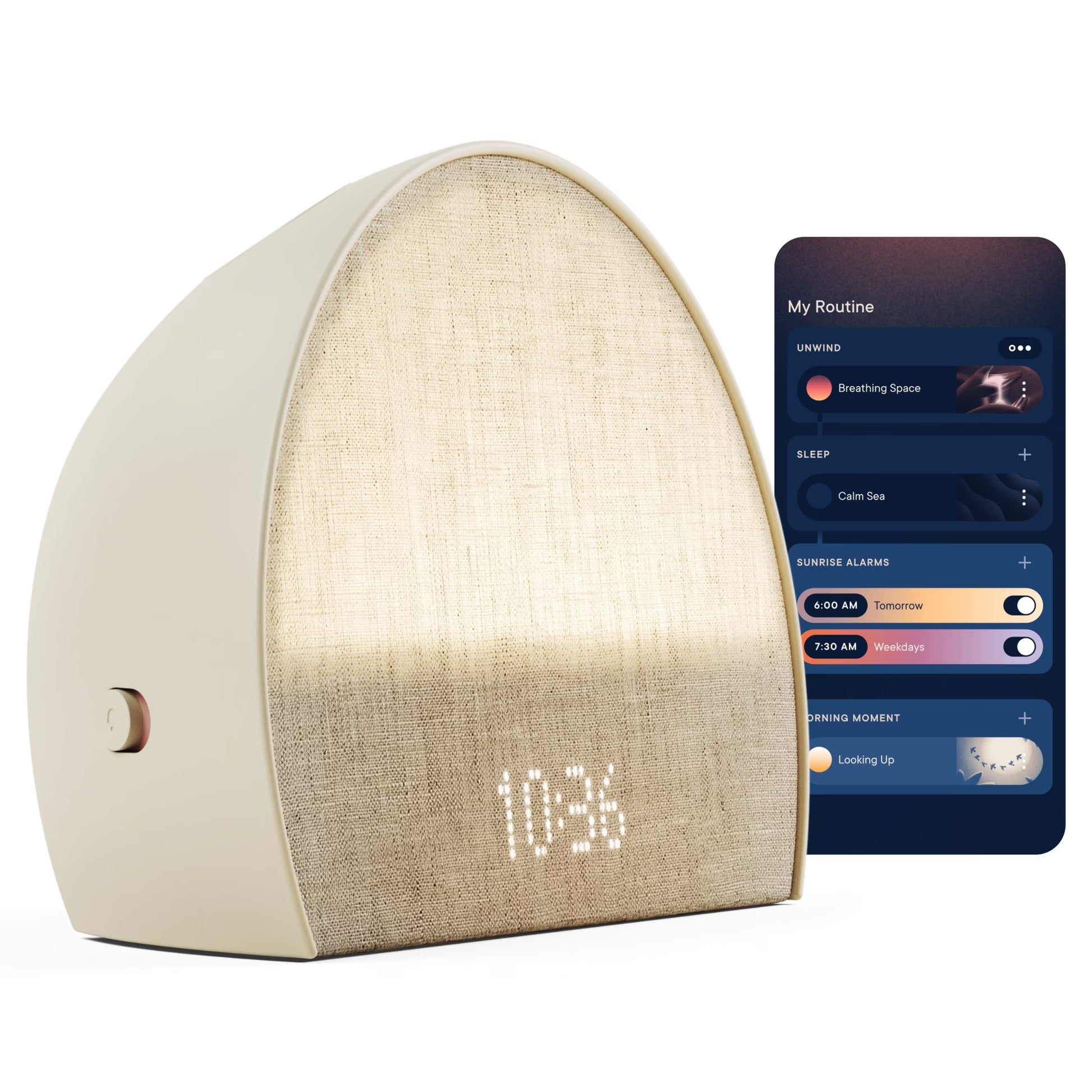 Hatch Restore 2 Sunrise Alarm Clock, Sound Machine, Smart Light (Putty) Your Bedside Sleep Guide, White Noise, Custom Sleep Routines, Dimmable Clock, Deep Sleep, Gentle Alarm, Wake Up Rested