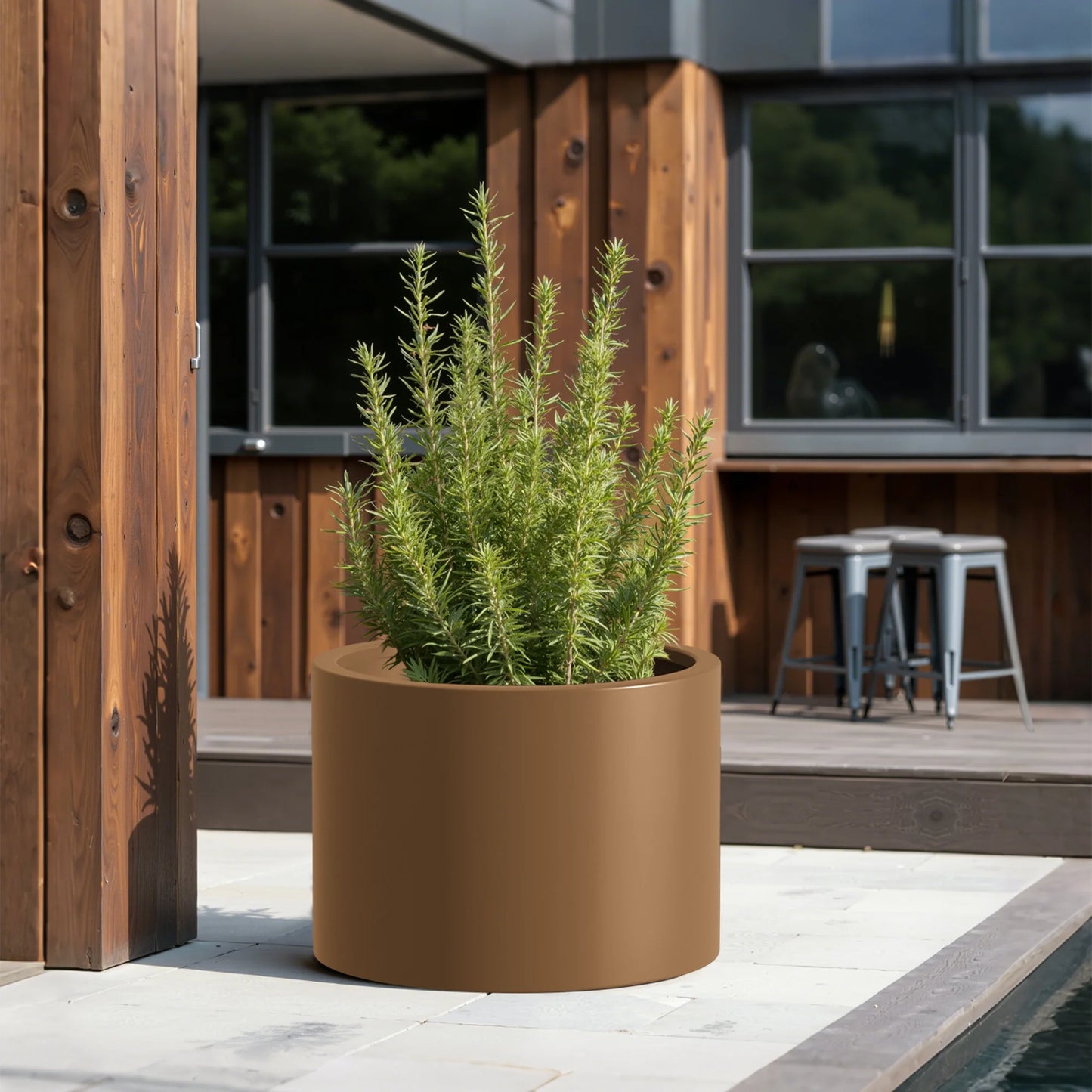 MAYEERTY 16*20"Outdoor Heavy Duty Metal Round Garden Bed ,Rustproof Planter Box for Vegetables & Flowers, Brown