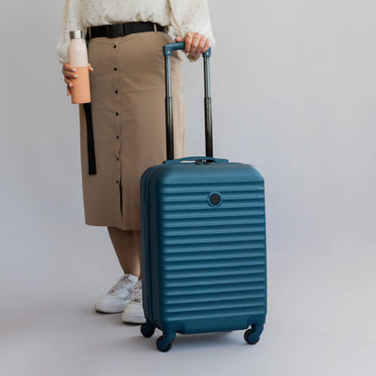 PROTEGE 2PC Hardside Luggage Set, 20" Carry-on and 25" Checked Upright Spinner Luggage, Blue