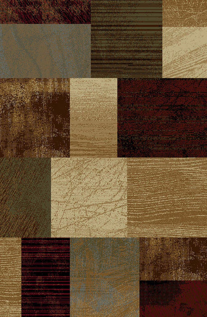 Tayse Elegance Area Rug 5210 Multi Boxes Squares 5' x 7' Rectangle