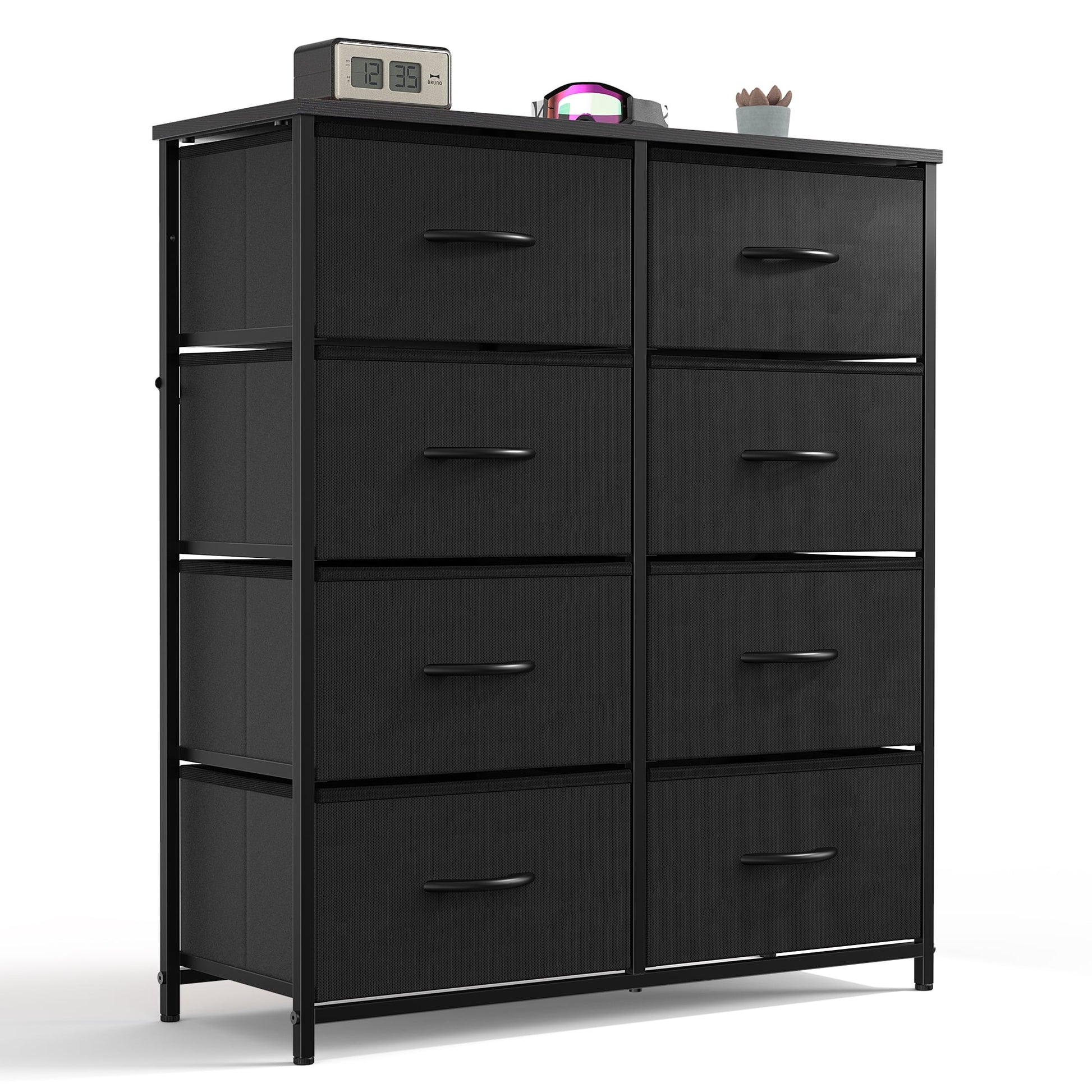 GIANNA Dresser with 8 Drawers for Bedroom, Closet, Entryway, Nursery, Black