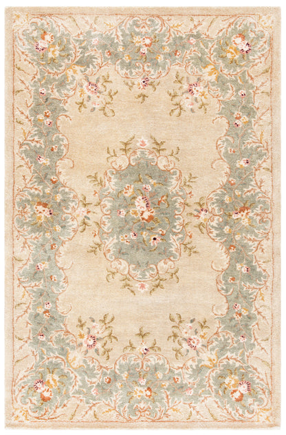 SAFAVIEH Bergama Drummond Oriental Wool Area Rug, Ivory/Light Blue, 6' x 6' Round