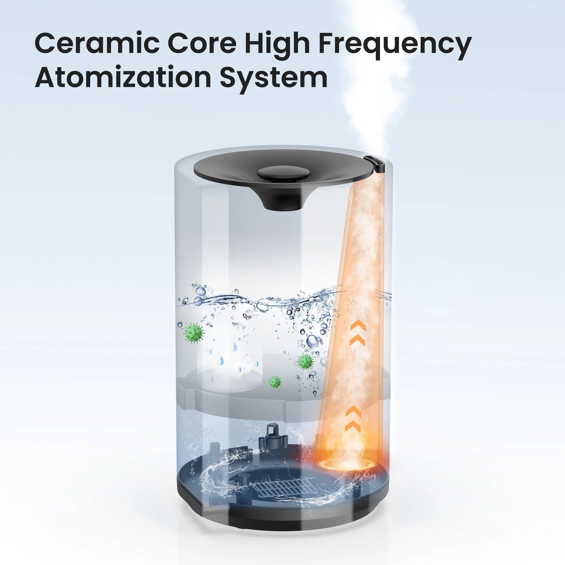 Sejoy Humidifiers for Bedroom, Quiet (3.5L Water Tank) Cool Mist Top Fill Essential Oil Diffuser for Baby Nursery and Plants, Rapid Ultrasonic Humidification for Home Large Room,Black