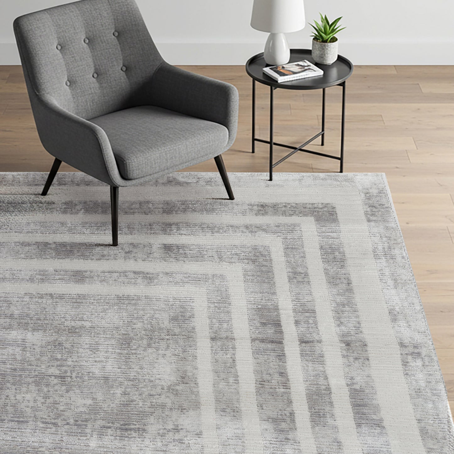Sasha Area Rug, Damson Gray, 6’6” x 9’