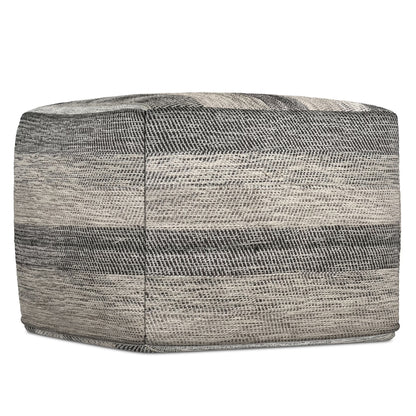 Clay Boho Square Pouf in Grey Melange Cotton