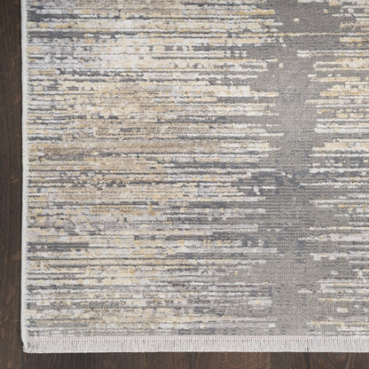 Nourison Modern Abstract Abstract Grey Gold 5'3" x 7'6" Area Rug (5x8)
