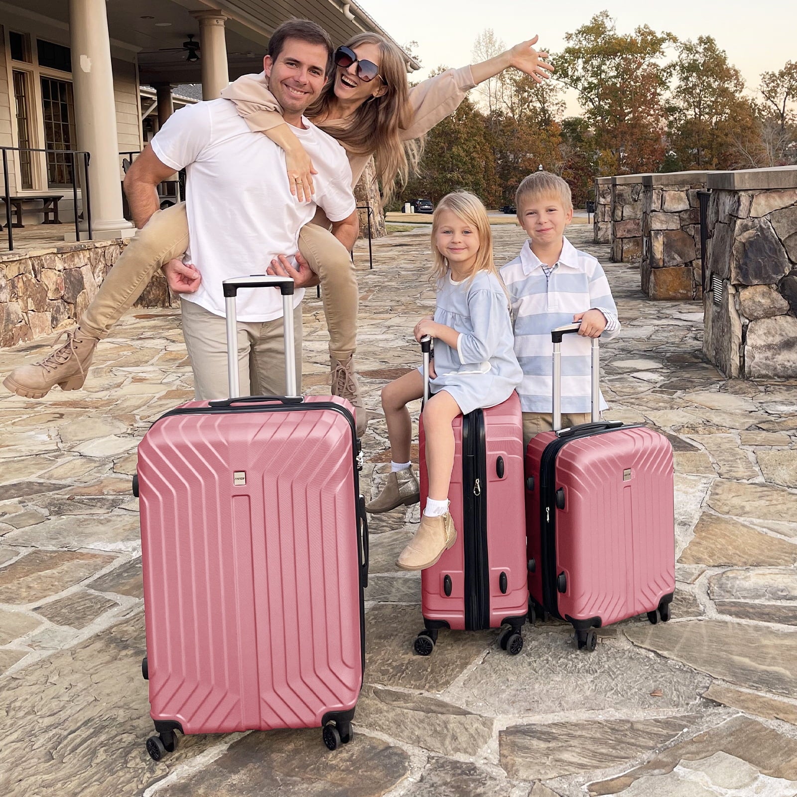 Luggage Expandable Hardside,PC ABS Lightweight Checked Suitecase with Spinner Wheels,TSA Lock,28 inch Pink