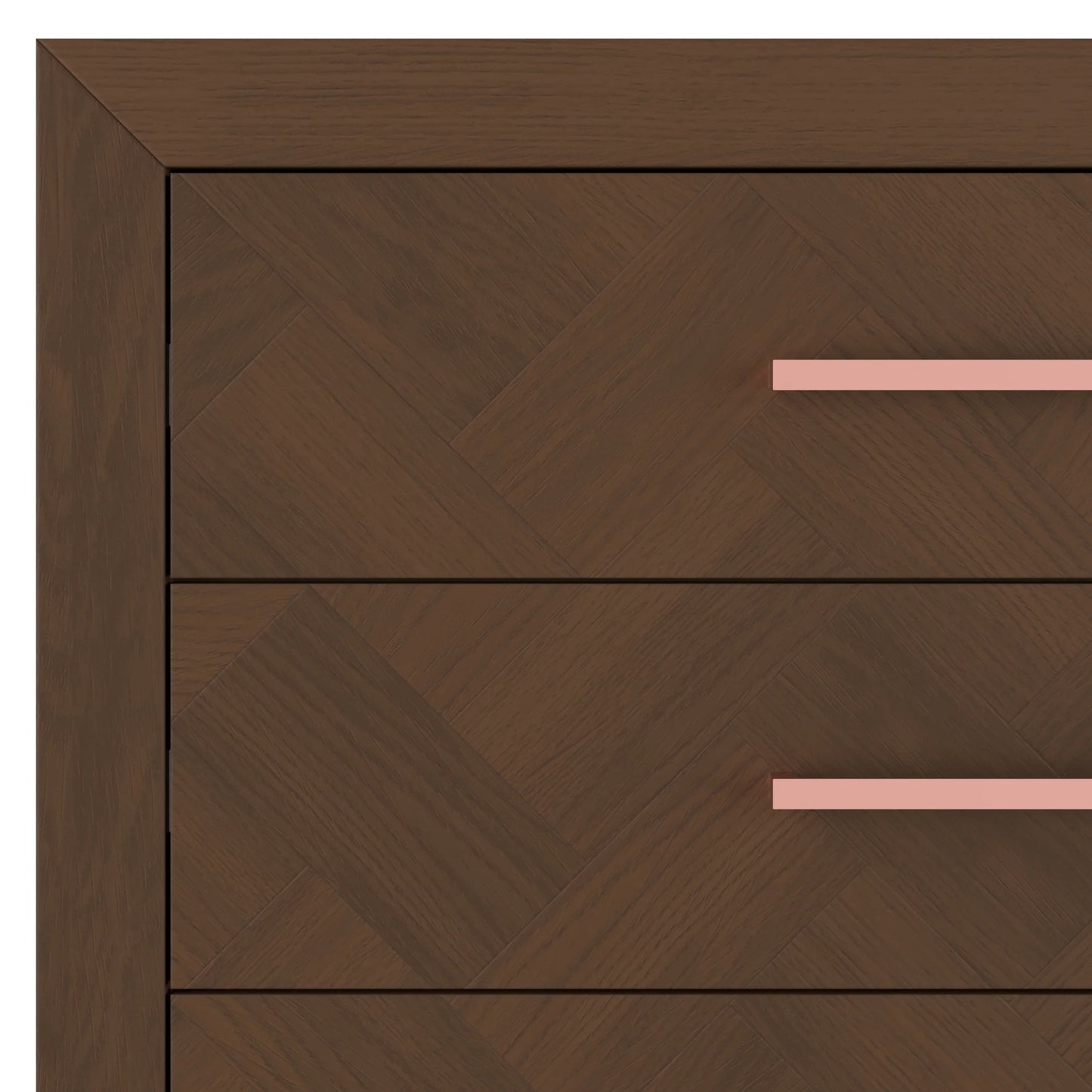Child Craft Kieran 39" Interlocking 5-Drawer Chest for Nursery or Bedroom, Anti-Tip Kit, Herringbone Design, Crescent Gray