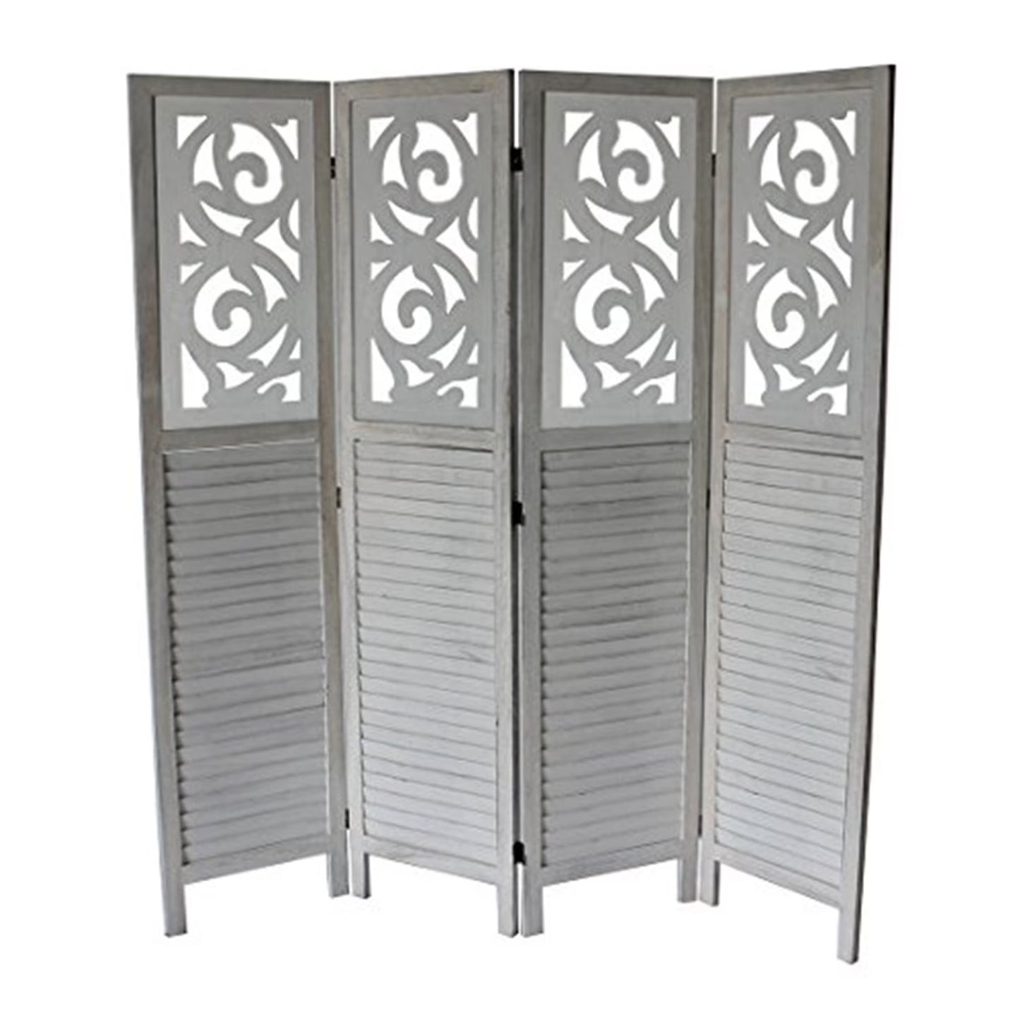 Milton Green Stars Clark 4-Panel Room Divider, Gray