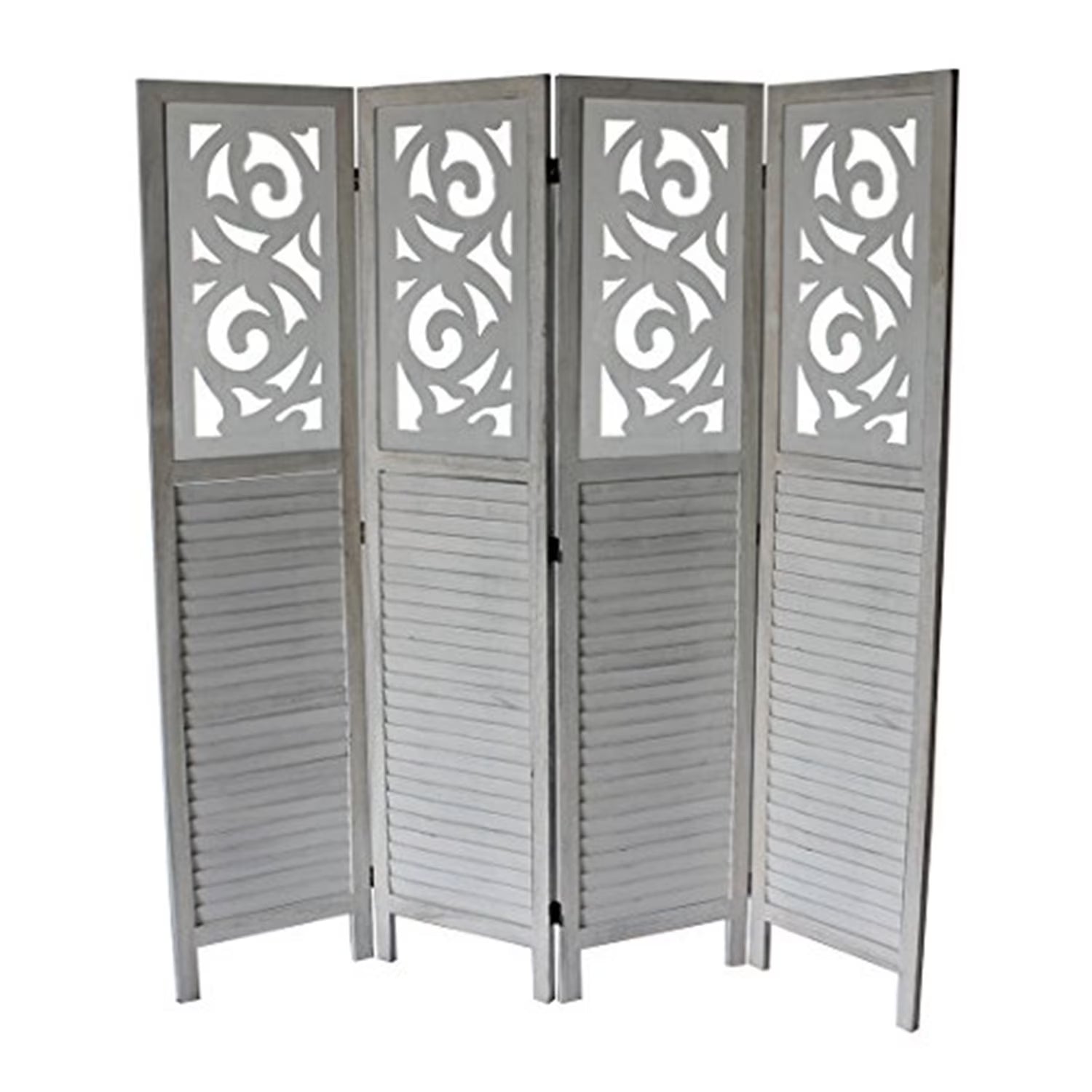 Milton Green Stars Clark 4-Panel Room Divider, Gray