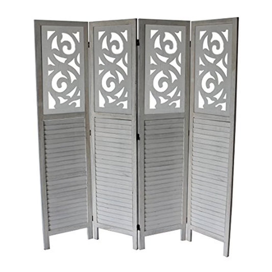 Milton Green Stars Clark 4-Panel Room Divider, Gray
