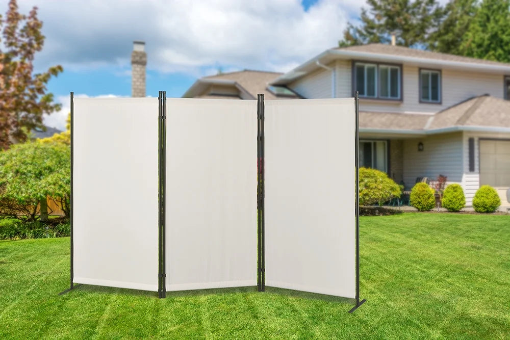 Proman Products Galaxy Indoor and Outdoor 3 Panel Room Divider, 71" Tall, Gray