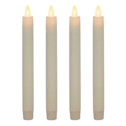 Luminara Pearl Ivory Flameless Taper Candles, 4-pack