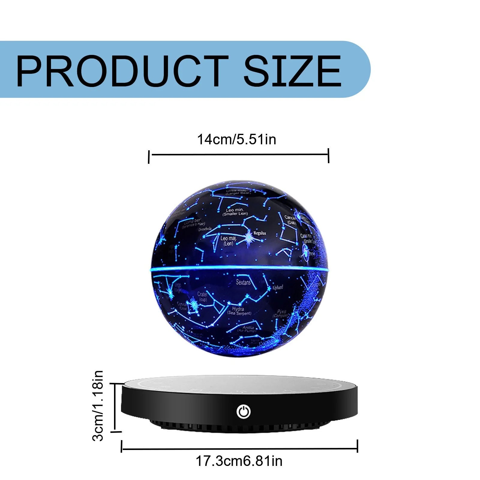 Magnetic Levitation Planet Light-Office Decor-Floating Globe Levitating Globe with Led Lights 360° Rotating Floating Globes for Home Desk Decor Tech for Kids Teacher Friend