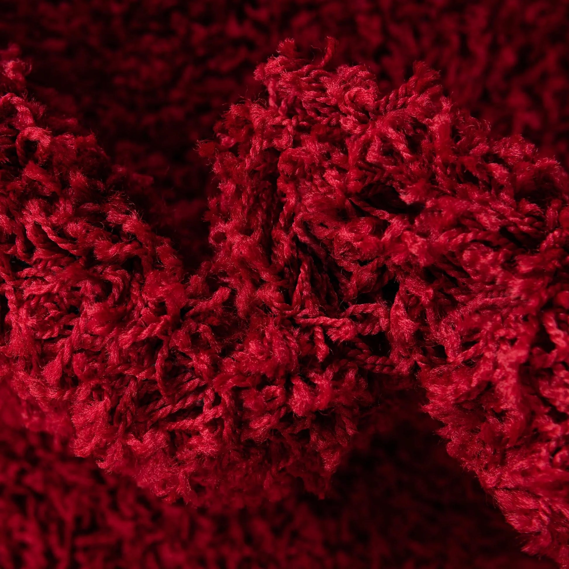 Rugs.com Solid Shag Collection Rug - 13 Ft Runner Cherry Red Shag Rug Perfect For Hallways, Entryways
