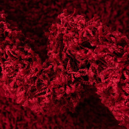 Rugs.com Solid Shag Collection Rug - 13 Ft Runner Cherry Red Shag Rug Perfect For Hallways, Entryways
