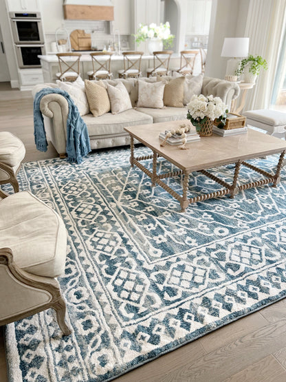 My Texas House Delilah 5'3" X 7'6" Blue Geometric Area Rug