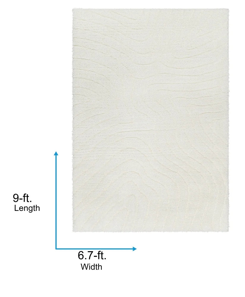 Livabliss Nomadic Modern Textured Area Rug,7'10" x 10',Ivory