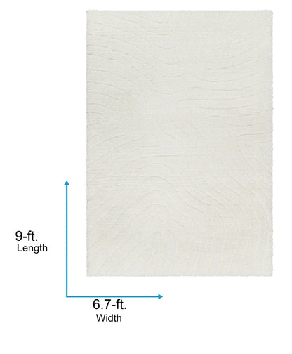 Livabliss Nomadic Modern Textured Area Rug,7'10" x 10',Ivory