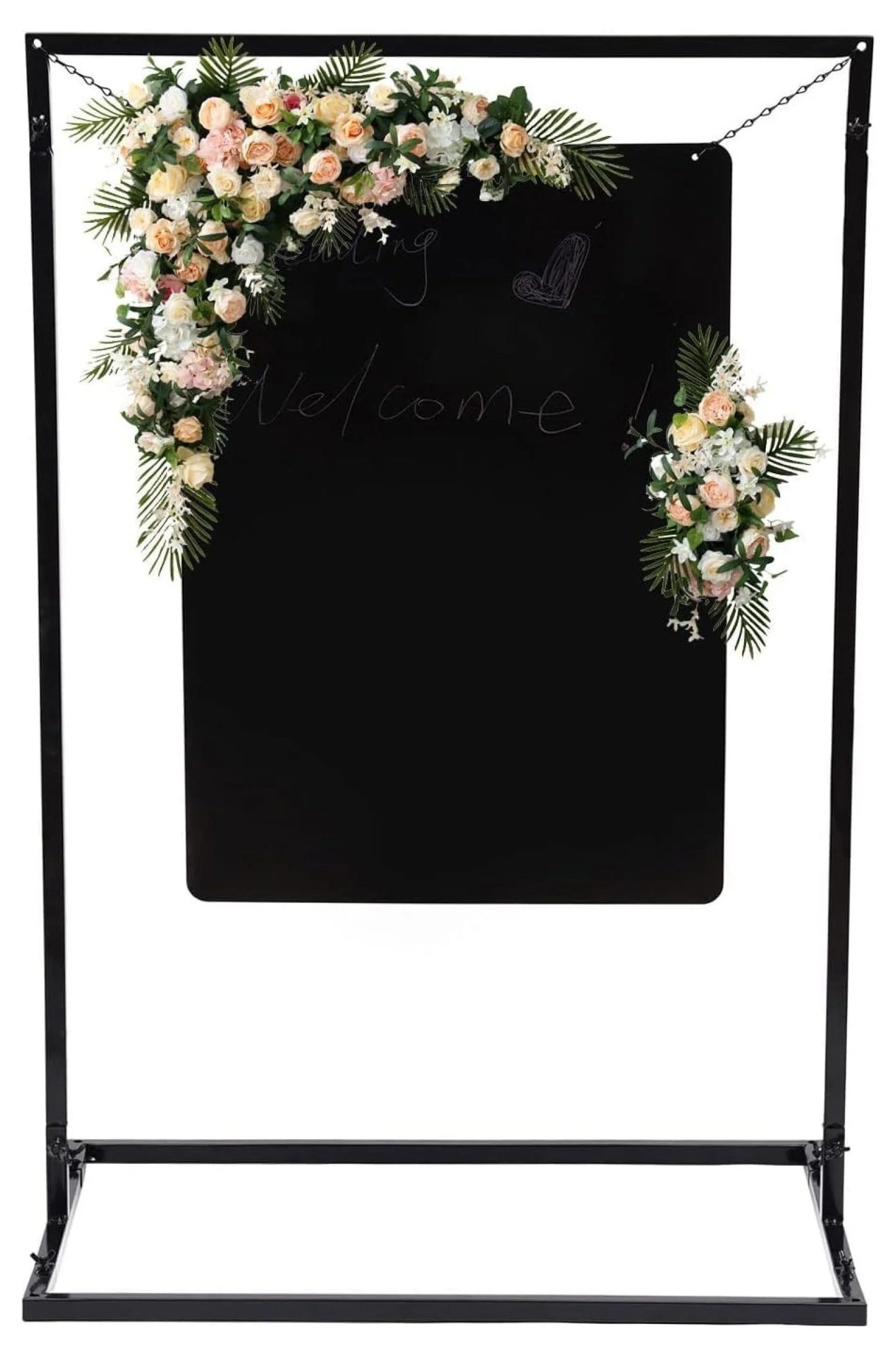 43" Arch Wedding Welcome Sign Backdrop Stand with Bases for Ceremony, Party Photo Booth Decor Frame Event Garden Arch Abor Photography Background Display Rack Balloon Flower Decor