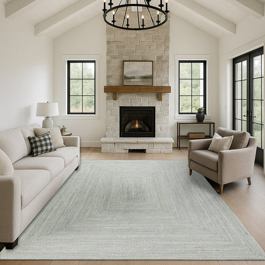 Obeetee Layla Braided Area Rug, Green, 7’9” x 9’9”