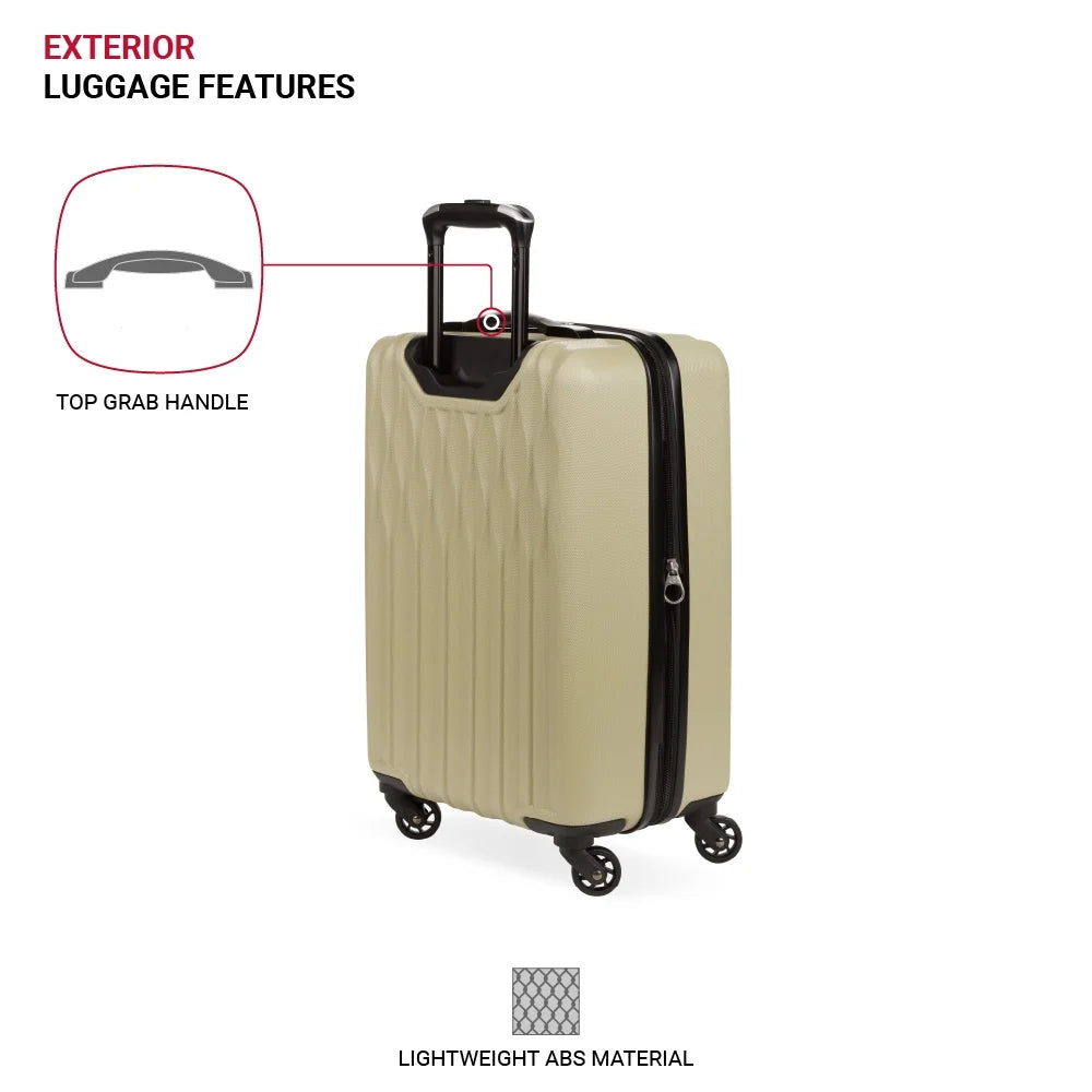 SWISSGEAR Wave Hardside Expandable Carry-on Luggage with Spinner Wheels, Sand